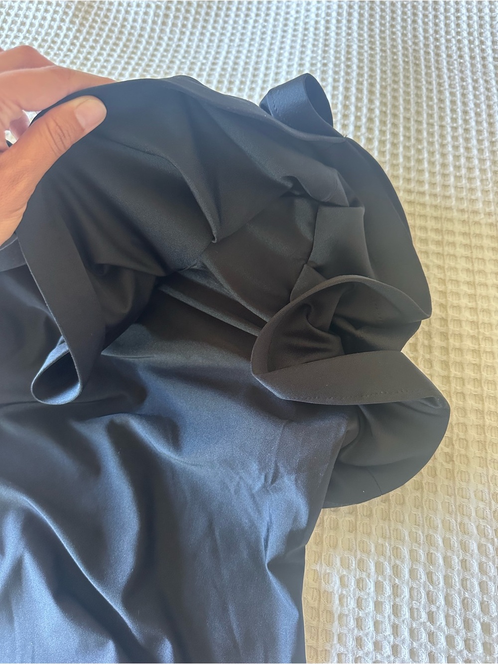 Gracia Black Structured Ruffle Top - Picture 5 of 5